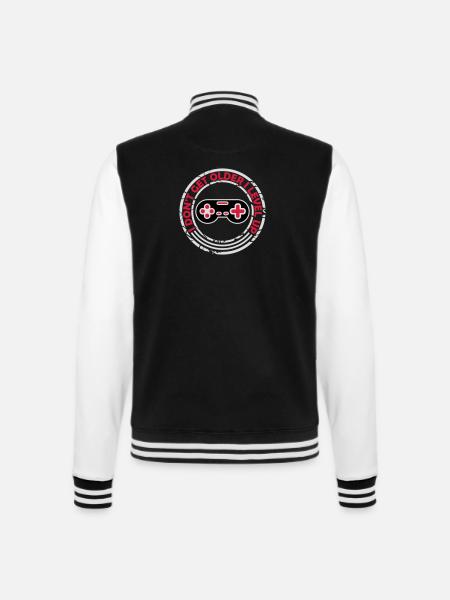 get older level up - College Sweat Jacket - black/white