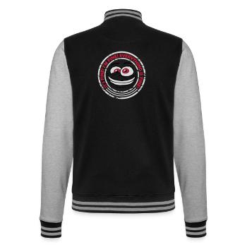 everything is fine quote - College Sweat Jacket - black/heather grey - Back - Marisol (170cm)