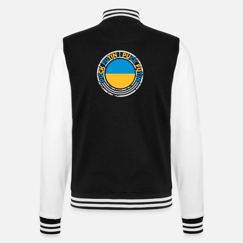 puck futin Logo Design - College-Sweatjacke - Schwarz/Weiß
