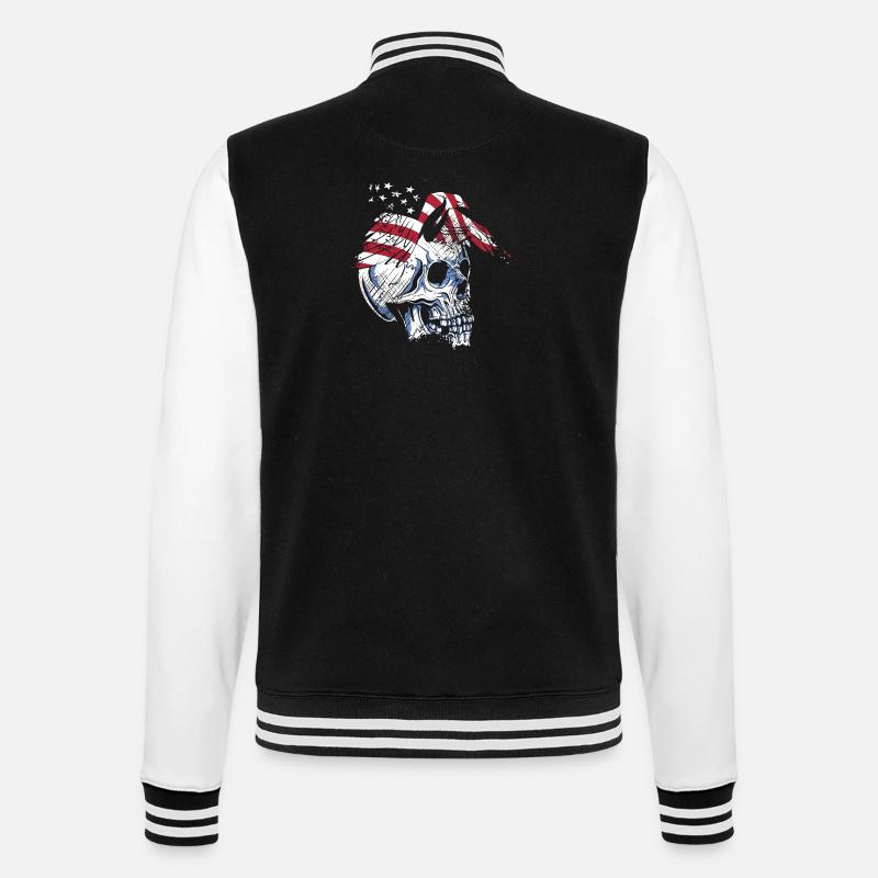 Skull Eagle - College Sweat Jacket - black/white