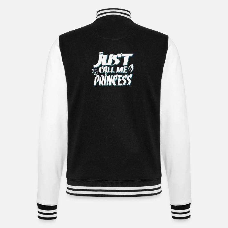 Just call me Princess - College Sweat Jacket - black/white