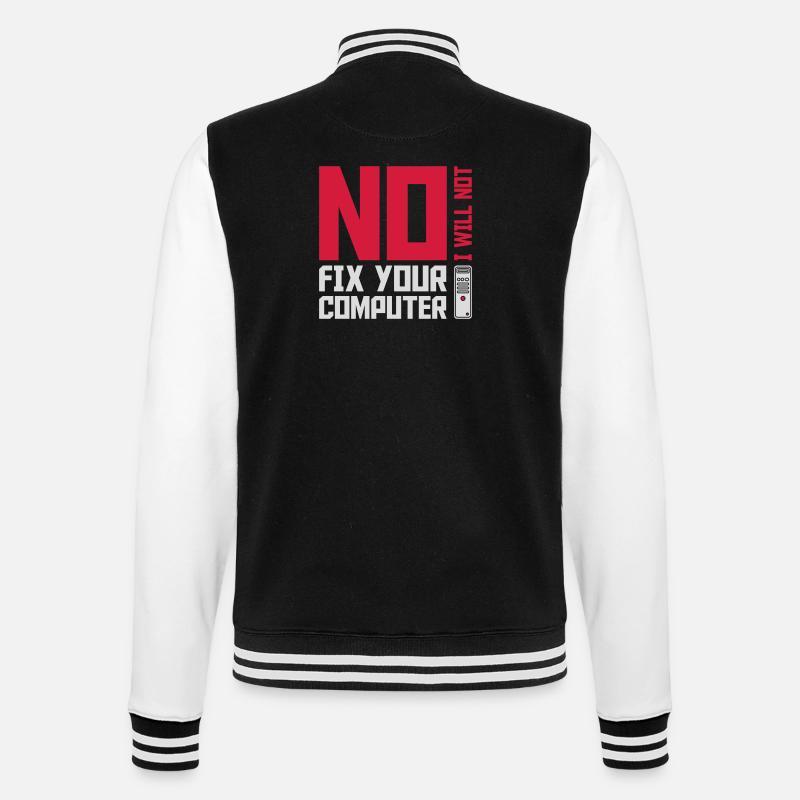 not fix your computer - College-Sweatjacke - Schwarz/Weiß