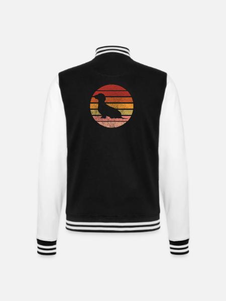 Dackel Dackelfreund Dackelliebe Hundemensch - College-Sweatjacke - Schwarz/Weiß