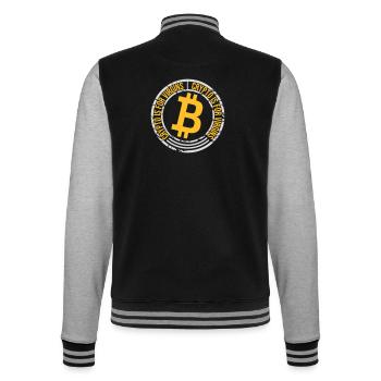 crypto is for virgins - College Sweat Jacket - black/heather grey - Back - Marisol (170cm)