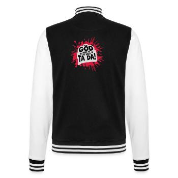 after god made me - College Sweat Jacket - black/white - Back - Marisol (170cm)