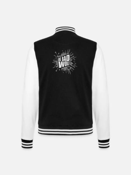 big bad wolf quote - College Sweat Jacket - black/white
