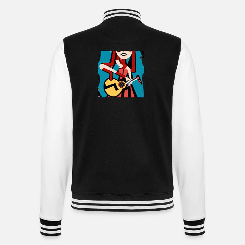 Musik Mädchen - College-Sweatjacke - Schwarz/Weiß