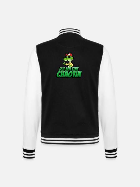 Ich bin eine Chaotin - College-Sweatjacke - Schwarz/Weiß