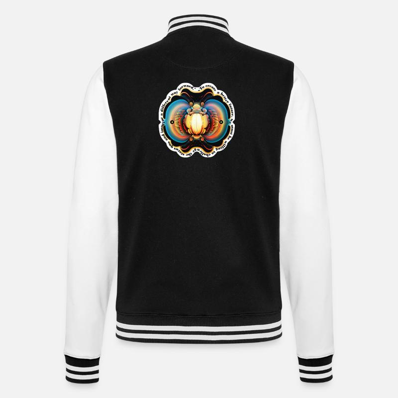 Mandala Sticker - "Better Future" - College-Sweatjacke - Schwarz/Weiß