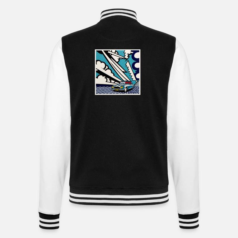 Comic Style Cadillac Geschenk - College-Sweatjacke - Schwarz/Weiß