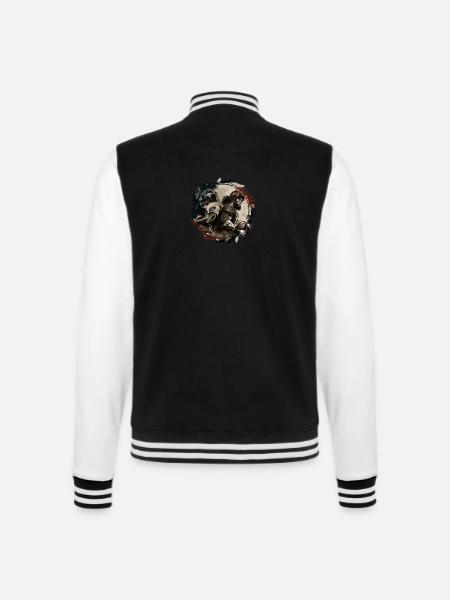 American Football - Spieler - Logo - Touchdown - College-Sweatjacke - Schwarz/Weiß