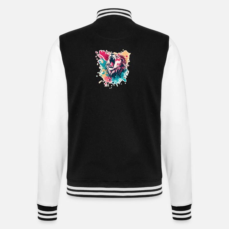 Lion - Veste Teddy - noir/blanc
