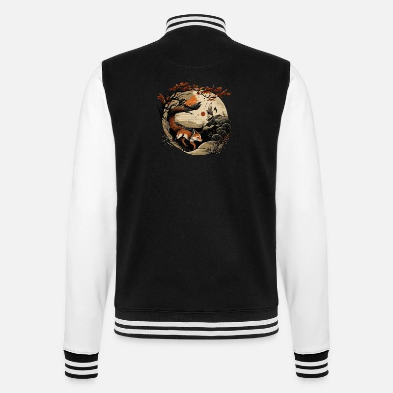Fuchs 6 - College-Sweatjacke - Schwarz/Weiß
