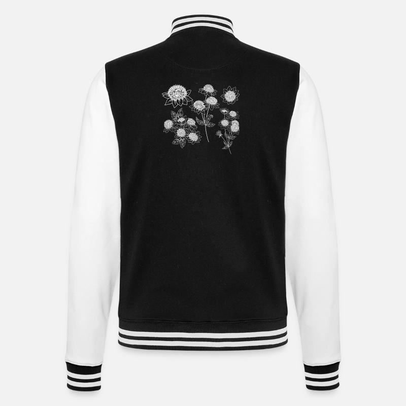 Groupe de fleurs astrantia maxima - Veste Teddy - noir/blanc