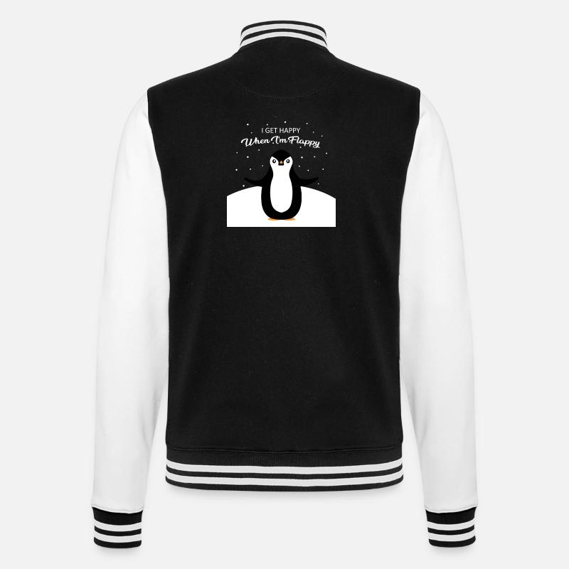 I get happy when I m flappy - College Sweat Jacket - black/white