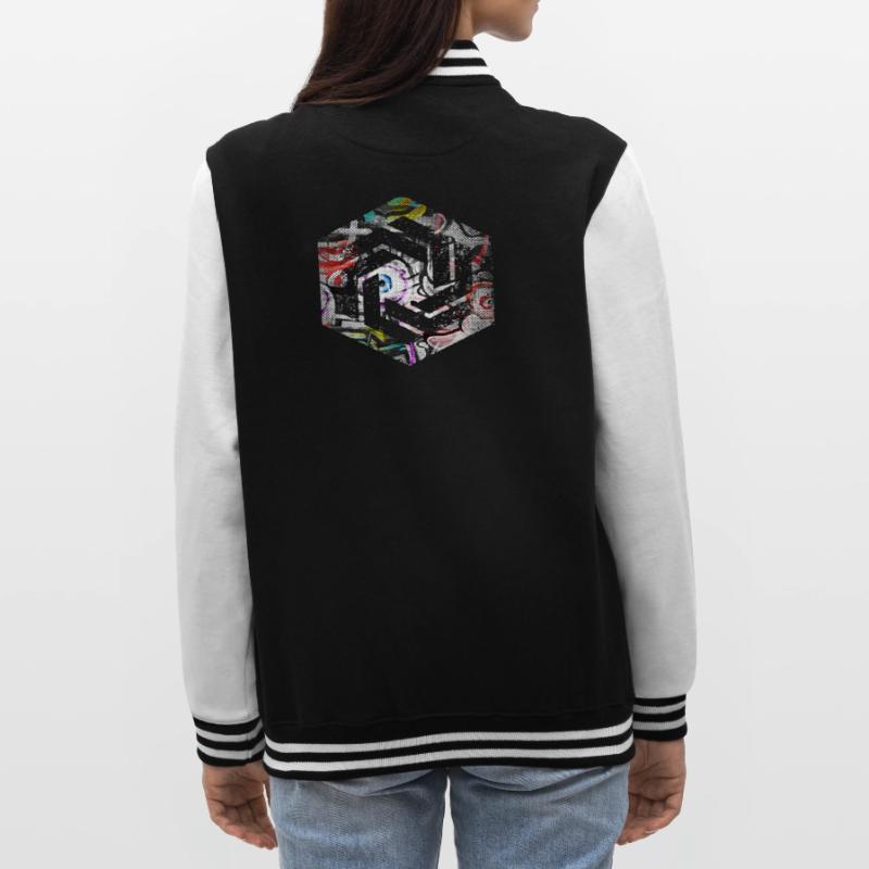 hexagon programming programmer coding geometric College Sweat Jacket