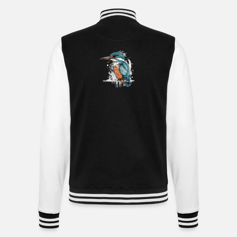 schöner Eisvogel - College-Sweatjacke - Schwarz/Weiß