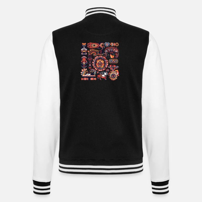 Afrikanische Folklore - College-Sweatjacke - Schwarz/Weiß