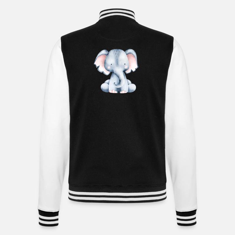 Mignon petit éléphant - Veste Teddy - noir/blanc
