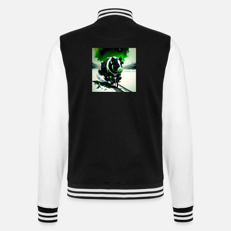 Le cochon vert - Veste Teddy - noir/blanc