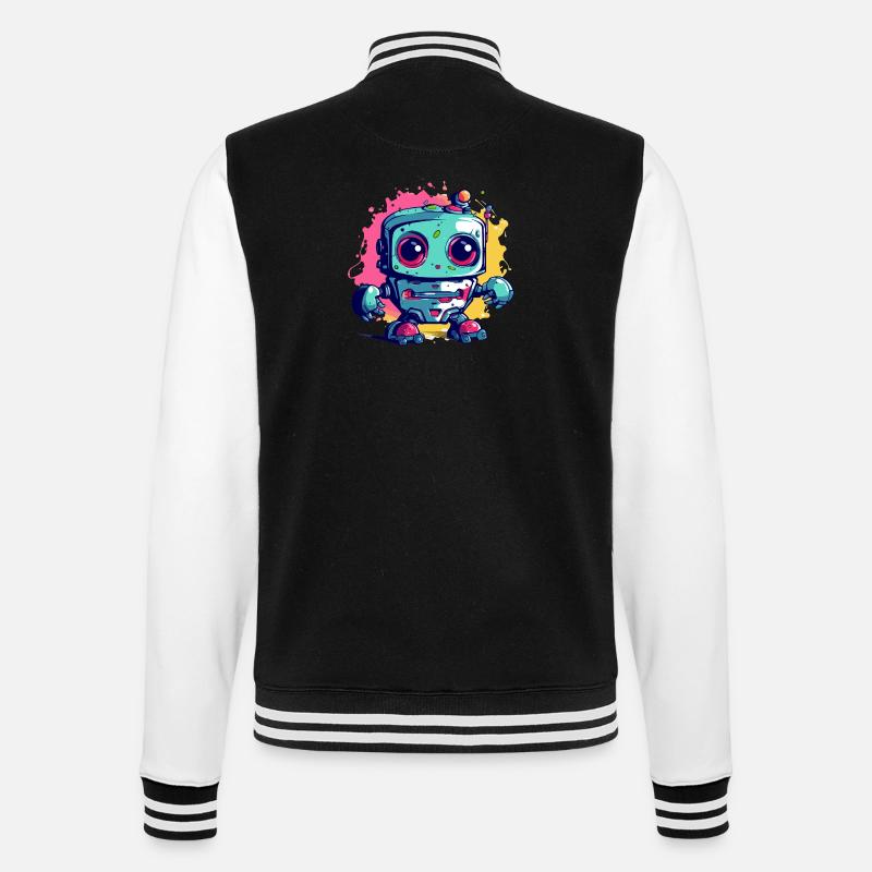 Bloc le robot kawaii - Veste Teddy - noir/blanc