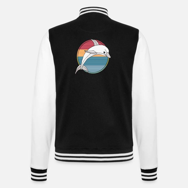 Delfin - College-Sweatjacke - Schwarz/Weiß