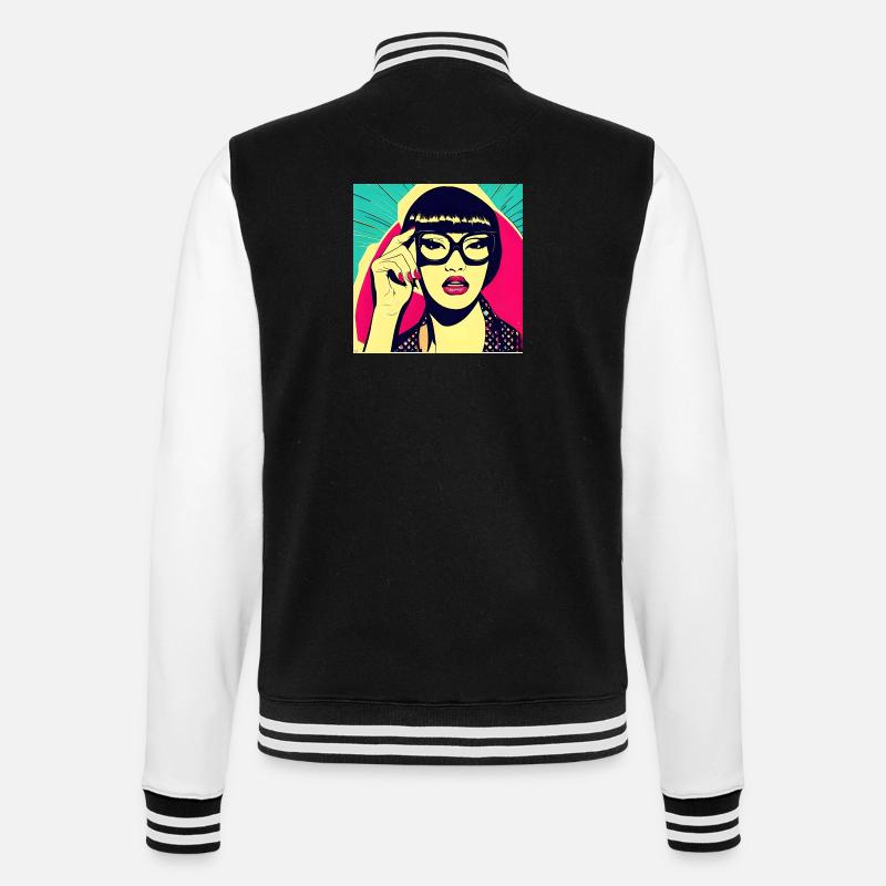 Ladies - College Sweat Jacket - black/white