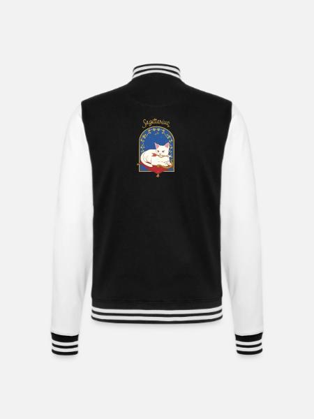 Saguittarius Zodiac Sign Cat - College-Sweatjacke - Schwarz/Weiß