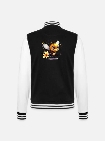 Lustige Biene hat sich mit Blütenpollen bekleckert - College-Sweatjacke - Schwarz/Weiß