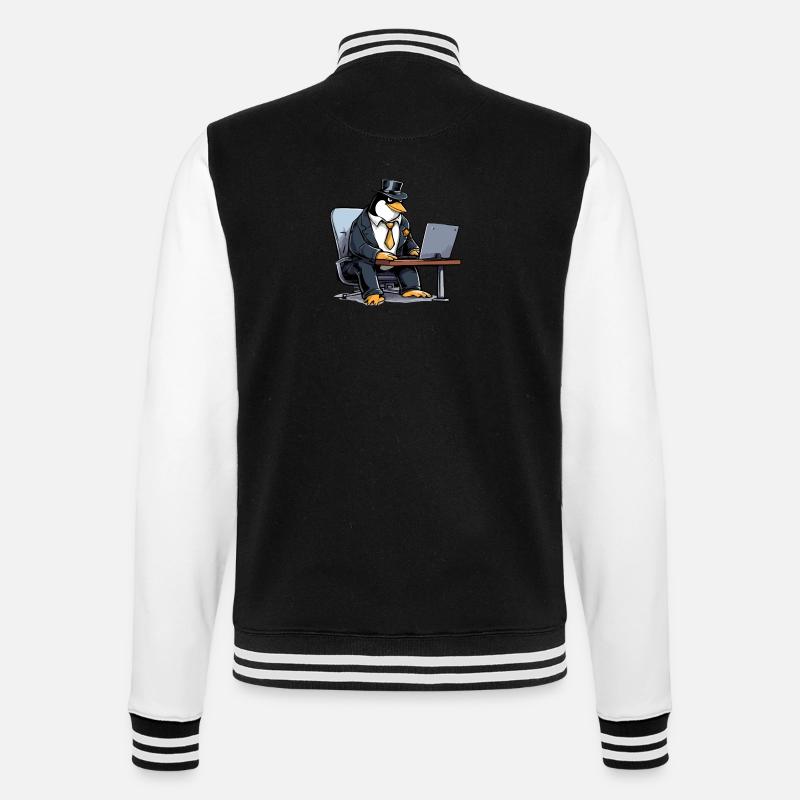 Kolo der Computerpinguin - College-Sweatjacke - Schwarz/Weiß