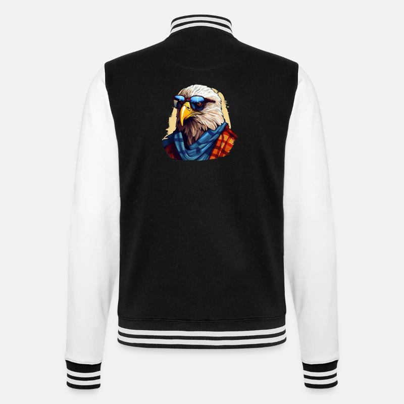 Streetwear Bald Eagle | Eagle lovers - College Sweat Jacket - black/white