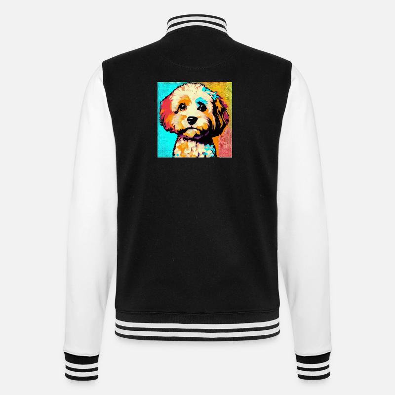 Cavapoo Pop Art - College Sweat Jacket - black/white