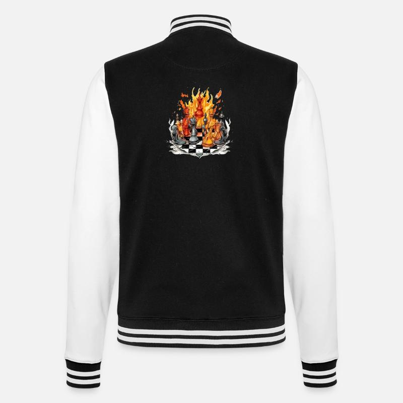 Exchequer on fire - College Sweat Jacket - black/white
