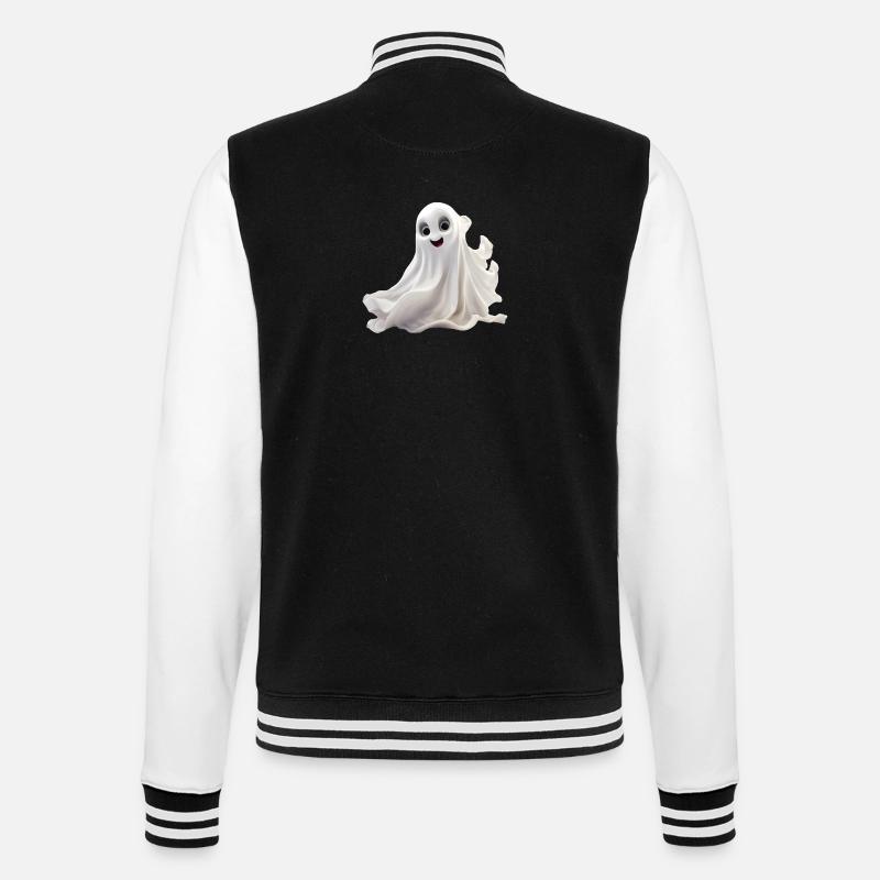 Ghost - Ein kleiner niedlicher Geist - College-Sweatjacke - Schwarz/Weiß