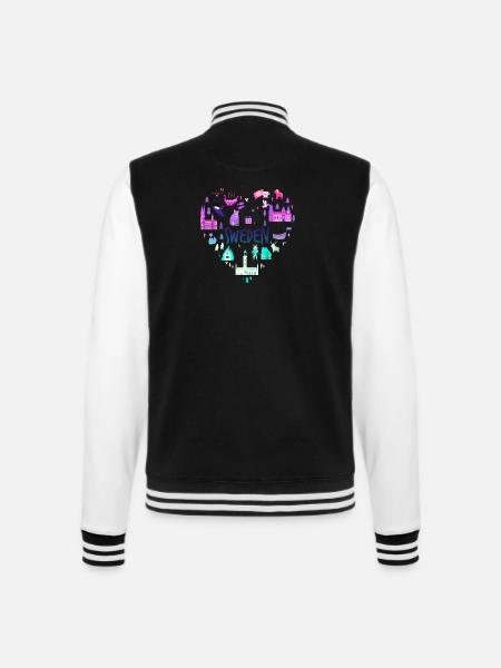 Schweden Schweden norden skandinavien wikinger lagom swe - College-Sweatjacke - Schwarz/Weiß