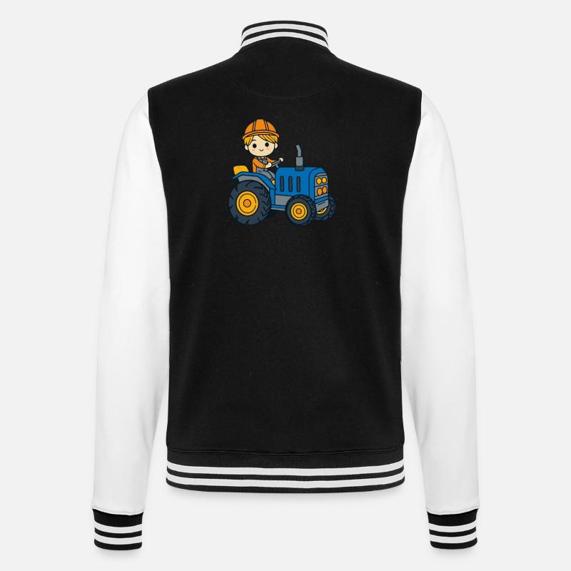 Traktor Junge Kinder - College-Sweatjacke - Schwarz/Weiß