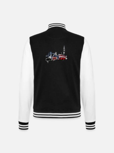 London, the vibrant capital - College Sweat Jacket - black/white