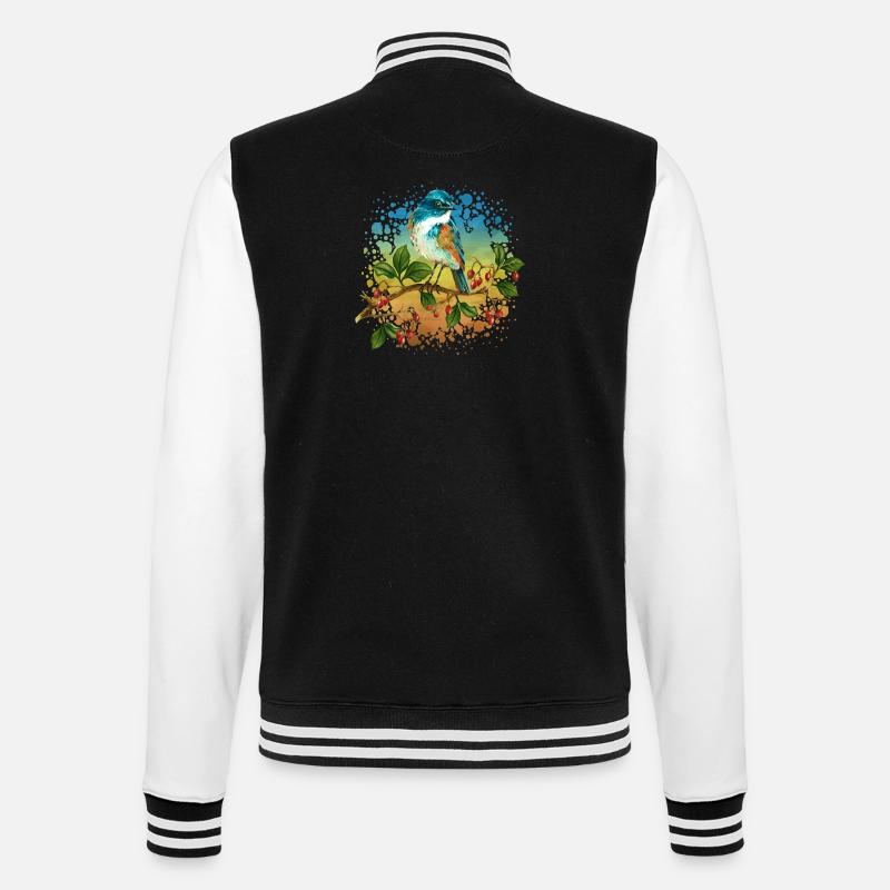 Bunter Vogel - College-Sweatjacke - Schwarz/Weiß