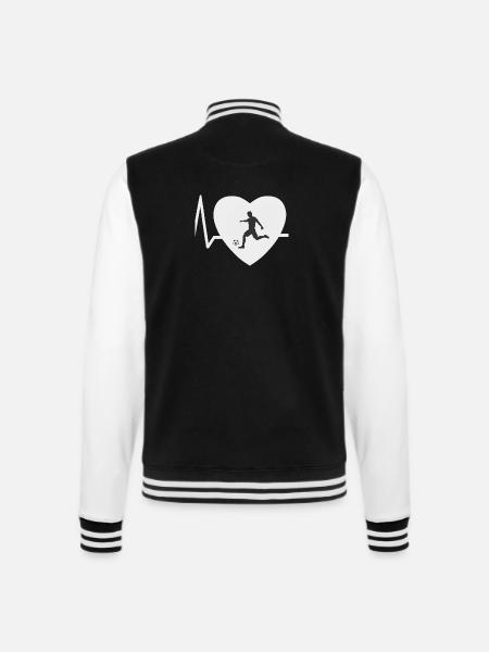 Herzschlag Fussball - College-Sweatjacke - Schwarz/Weiß