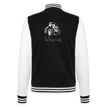 Bulldog Lady - College Sweat Jacket - black/white - Back - Marisol (170cm)