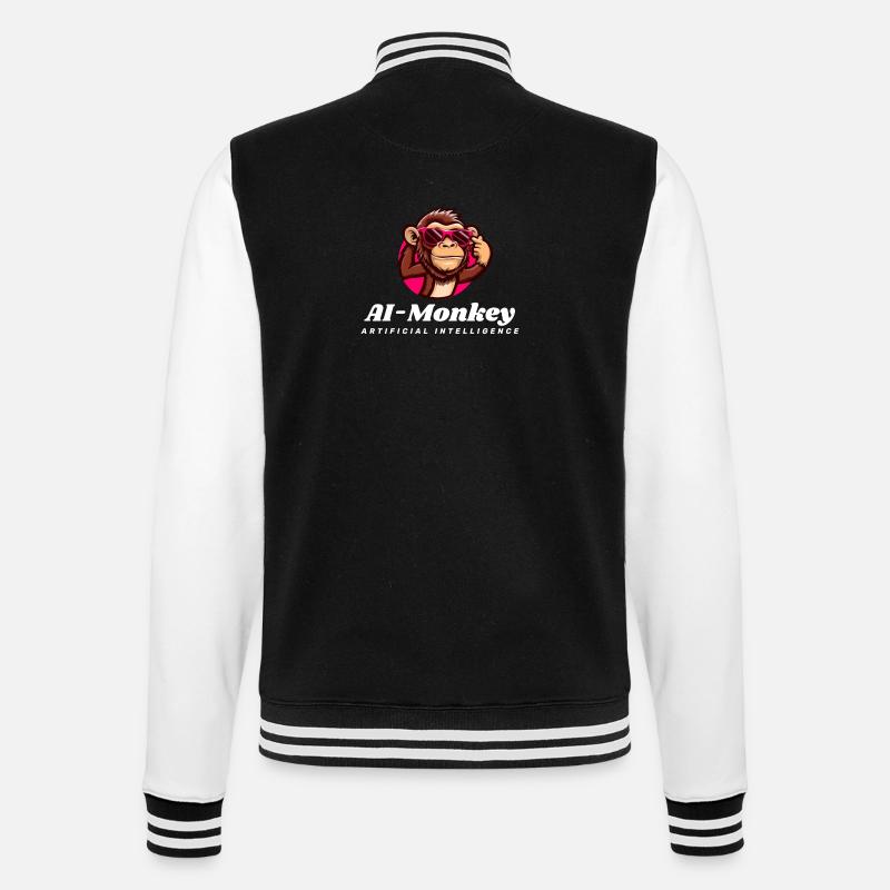AI-Monkey Künstliche Intelligenz - College-Sweatjacke - Schwarz/Weiß