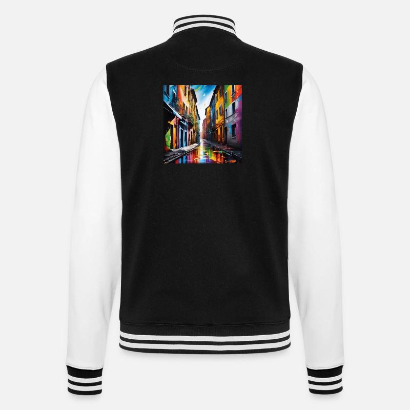 Fantastische Straßen - College-Sweatjacke - Schwarz/Weiß