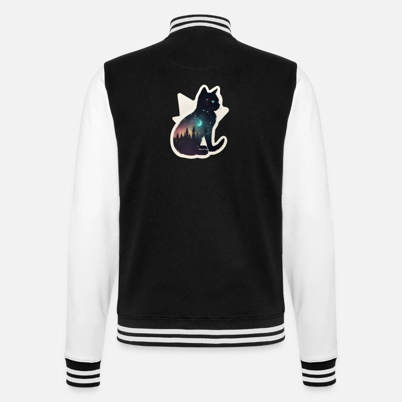 Chat dans les étoiles - Veste Teddy - noir/blanc