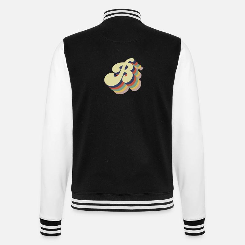 Retro Letter B - College Sweat Jacket - black/white