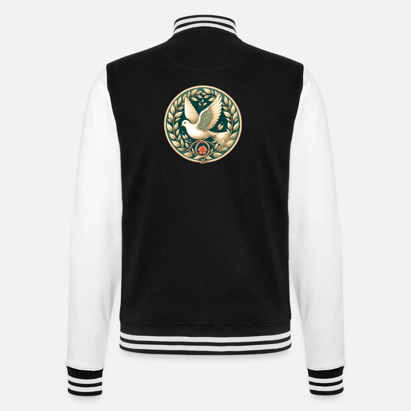 Peace Dove - College Sweat Jacket - black/white