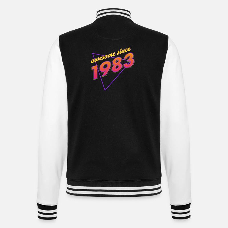Rétro - Awesome since 1983 - Veste Teddy - noir/blanc