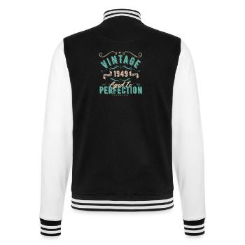 Vintage 1949 - 1949 Birthday Gift - College Sweat Jacket - black/white - Back - Marisol (170cm)