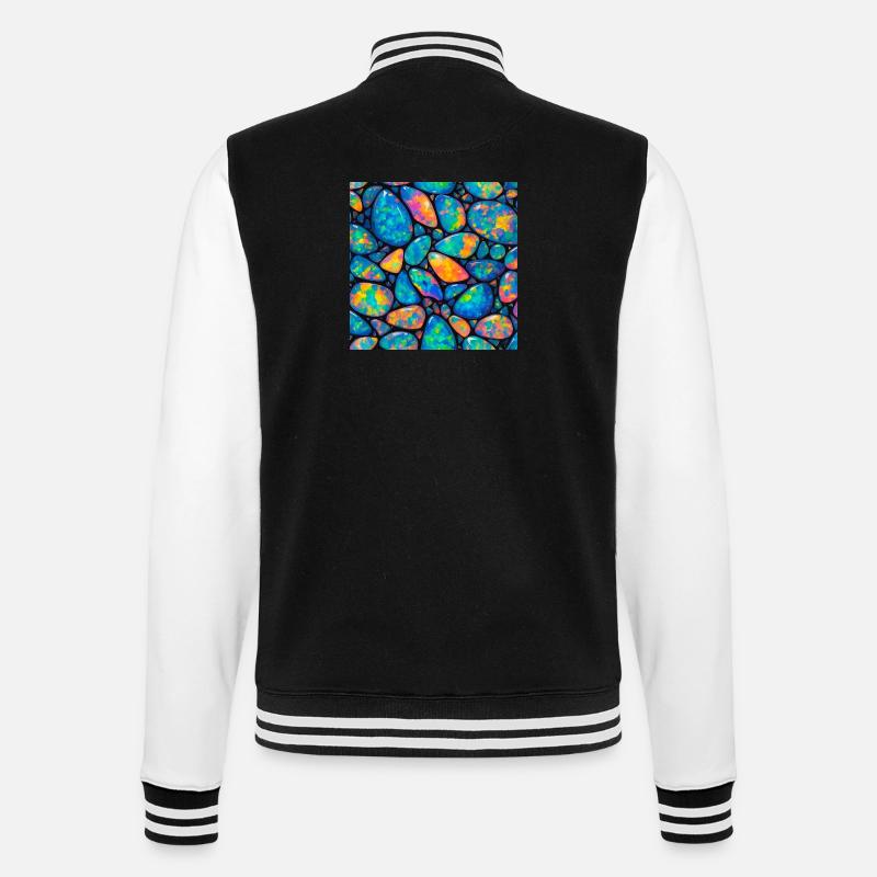 opal pattern - College Sweat Jacket - black/white