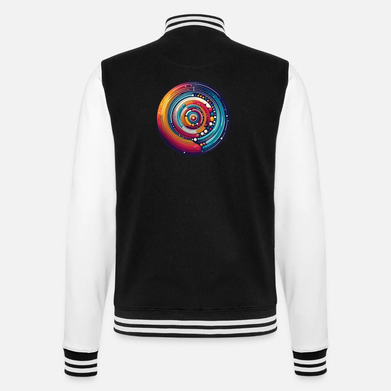 Psychedelic Planets - College Sweat Jacket - black/white