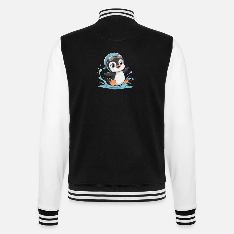 Penguin Fun : Amusez-vous dans l’eau ! - Veste Teddy - noir/blanc